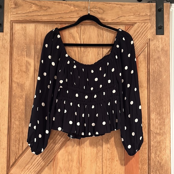 J.Crew Puff-sleeve drapey crepe top in dots - NWT - Picture 7 of 7